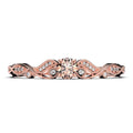 0.75 Carat Round Cut Morganite And Diamond Moissanite Engagement Ring in 925 Sterling Silver With 18k Rose Gold Plating U77407